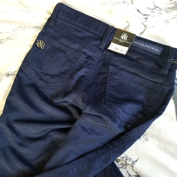 Rock & Republic Blue Corduroy Skinny Pant - Picture 2 of 4